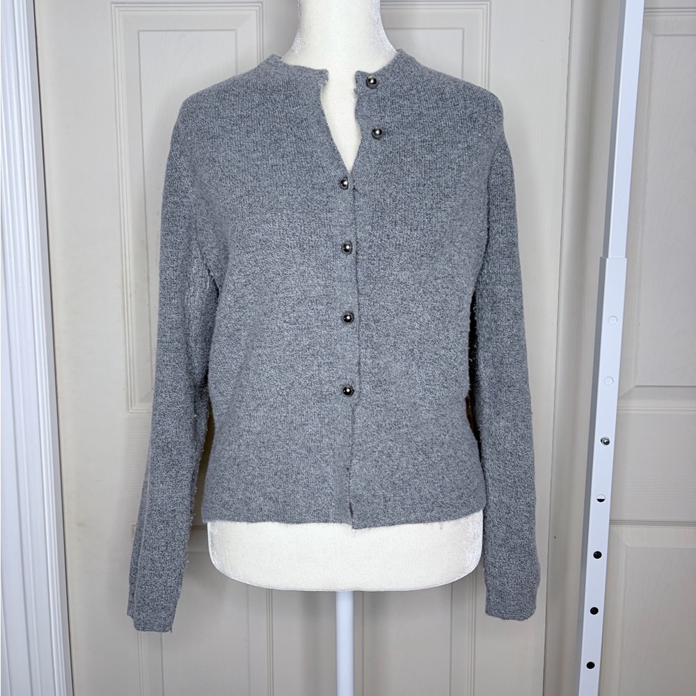 Zara Light Gray Knit cardigan sweater - Picture 3 of 10